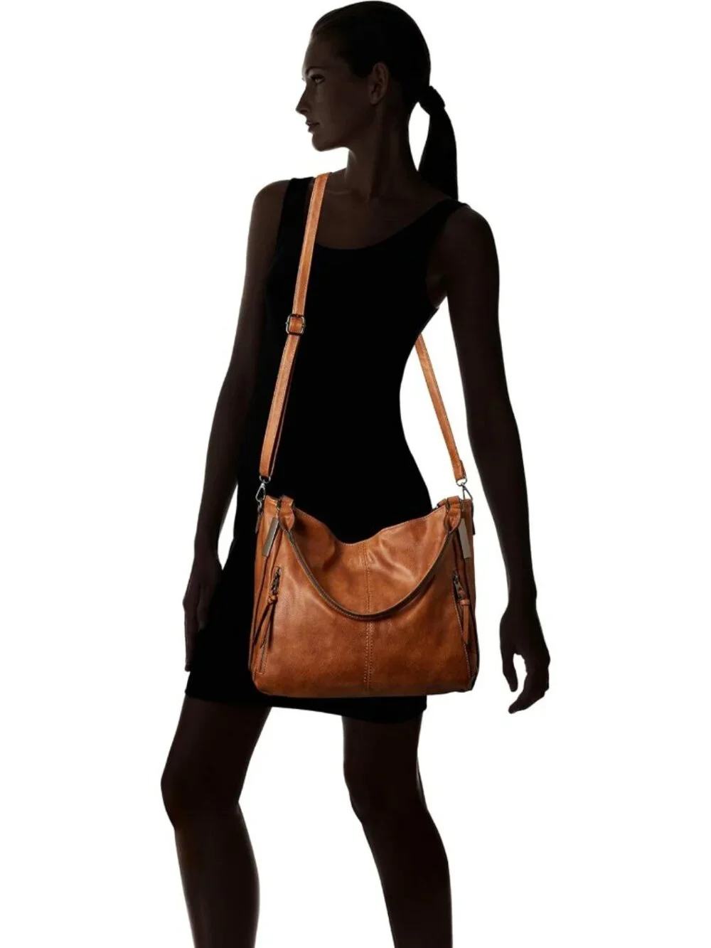 Stylish Women's Hobo Tote Bag - Large Soft PU Leather Shoulder Handbag